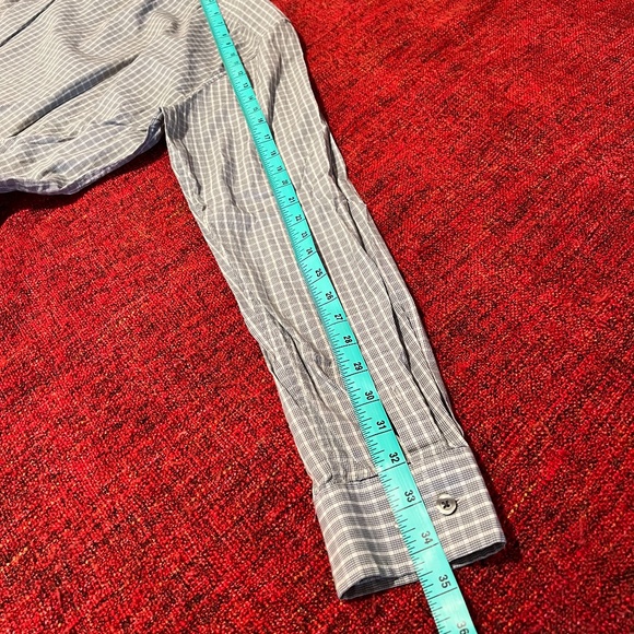 Designer Men's Dress Shirt from Theory Sylvain Checked button down - Picture 8 of 10